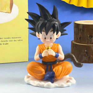 Dragon Ball Kid Goku Sitting Figure – 9cm Cute Anime Collectible | High-Detail PVC Mini Statue | Goku with Dragon Ball Figurine
